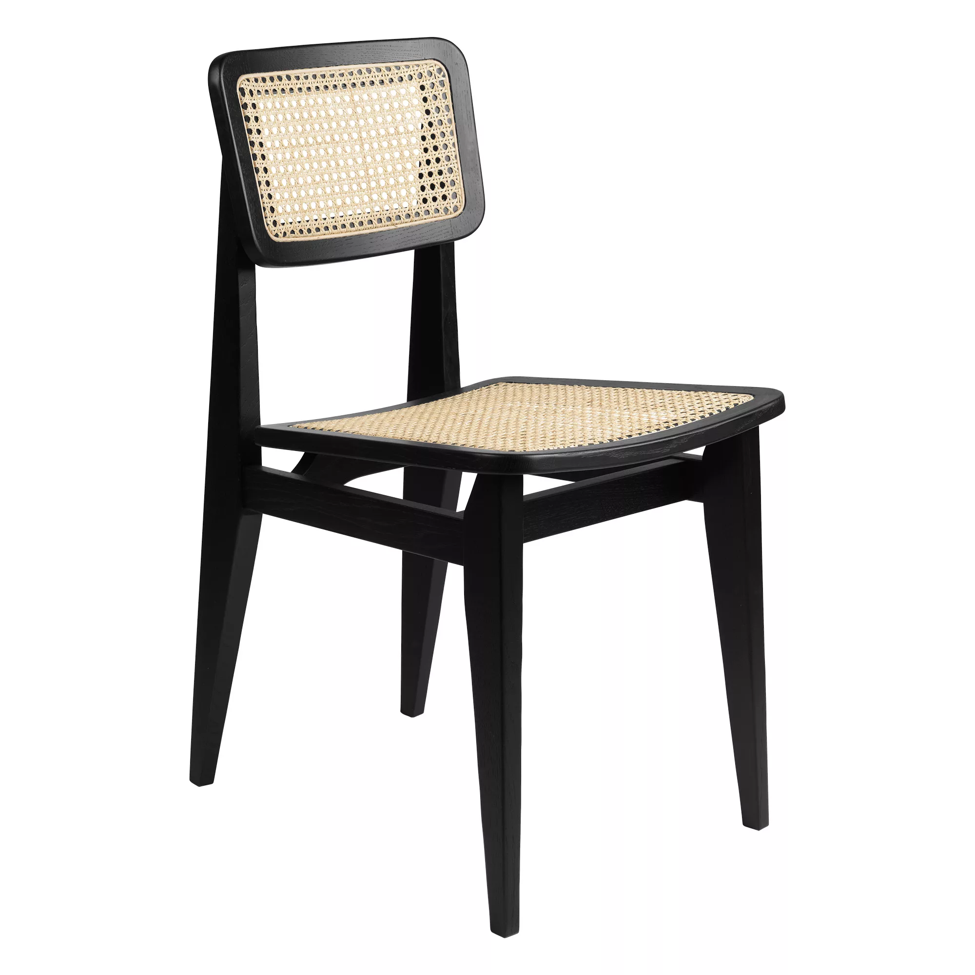 Gubi - C-Chair Dining Chair All French Cane - Eiche schwarz gebeizt/matt la günstig online kaufen