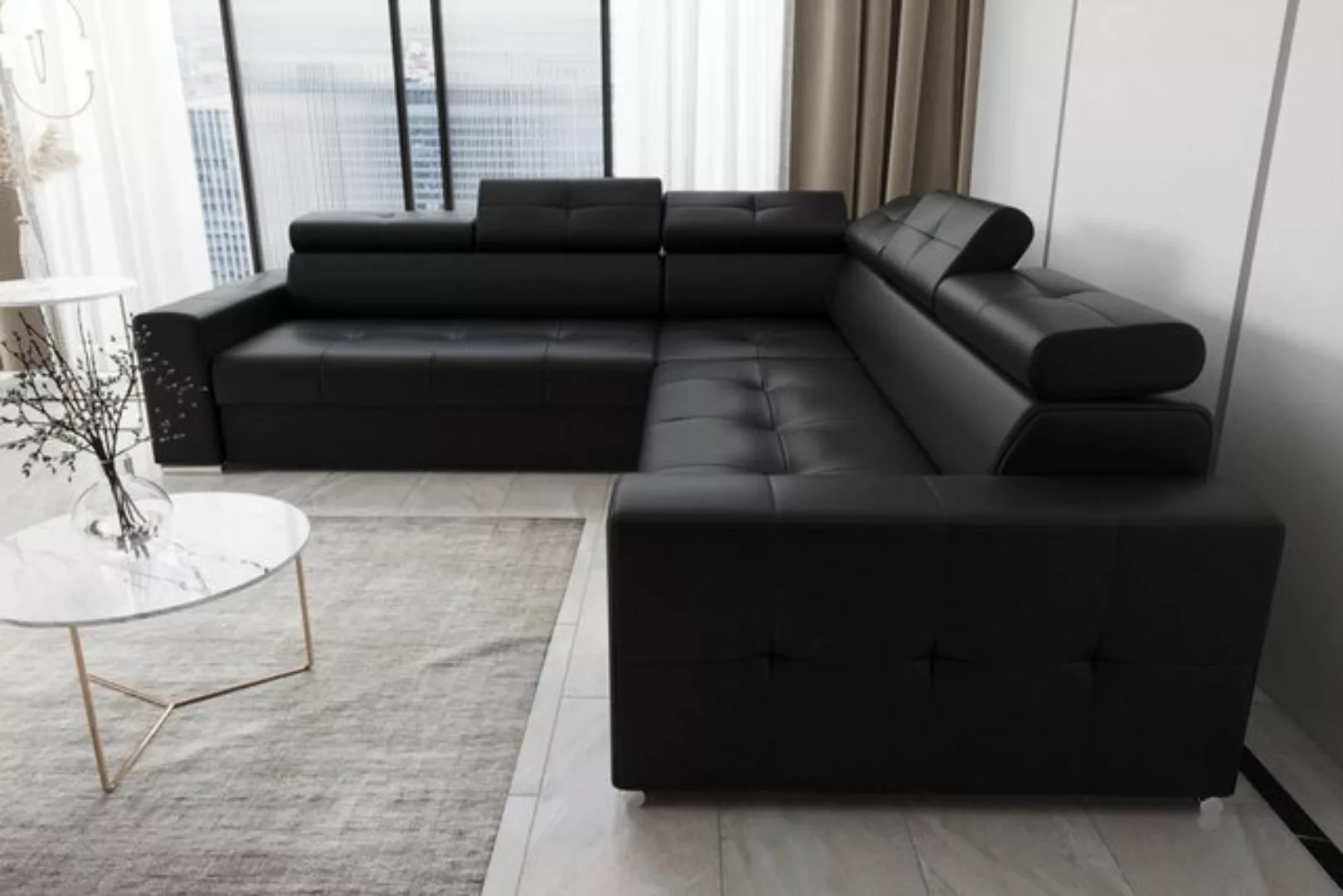JVmoebel Ecksofa Wohnzimmer Textil Leder Luxus L Form Modern Ecksofa Couch, günstig online kaufen