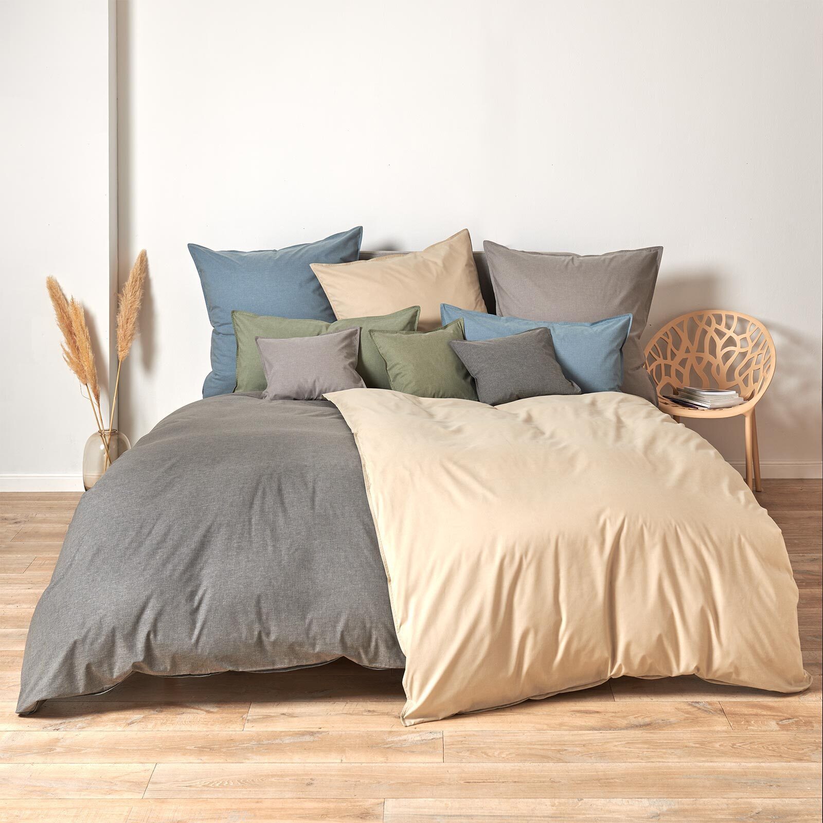 TRAUMSCHLAF Bettwäsche Basic Chambray, Chambray, 3 günstig online kaufen