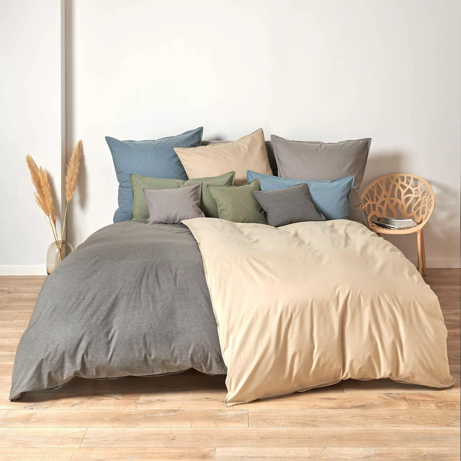 TRAUMSCHLAF Bettwäsche Basic Chambray, Chambray, 3 günstig online kaufen