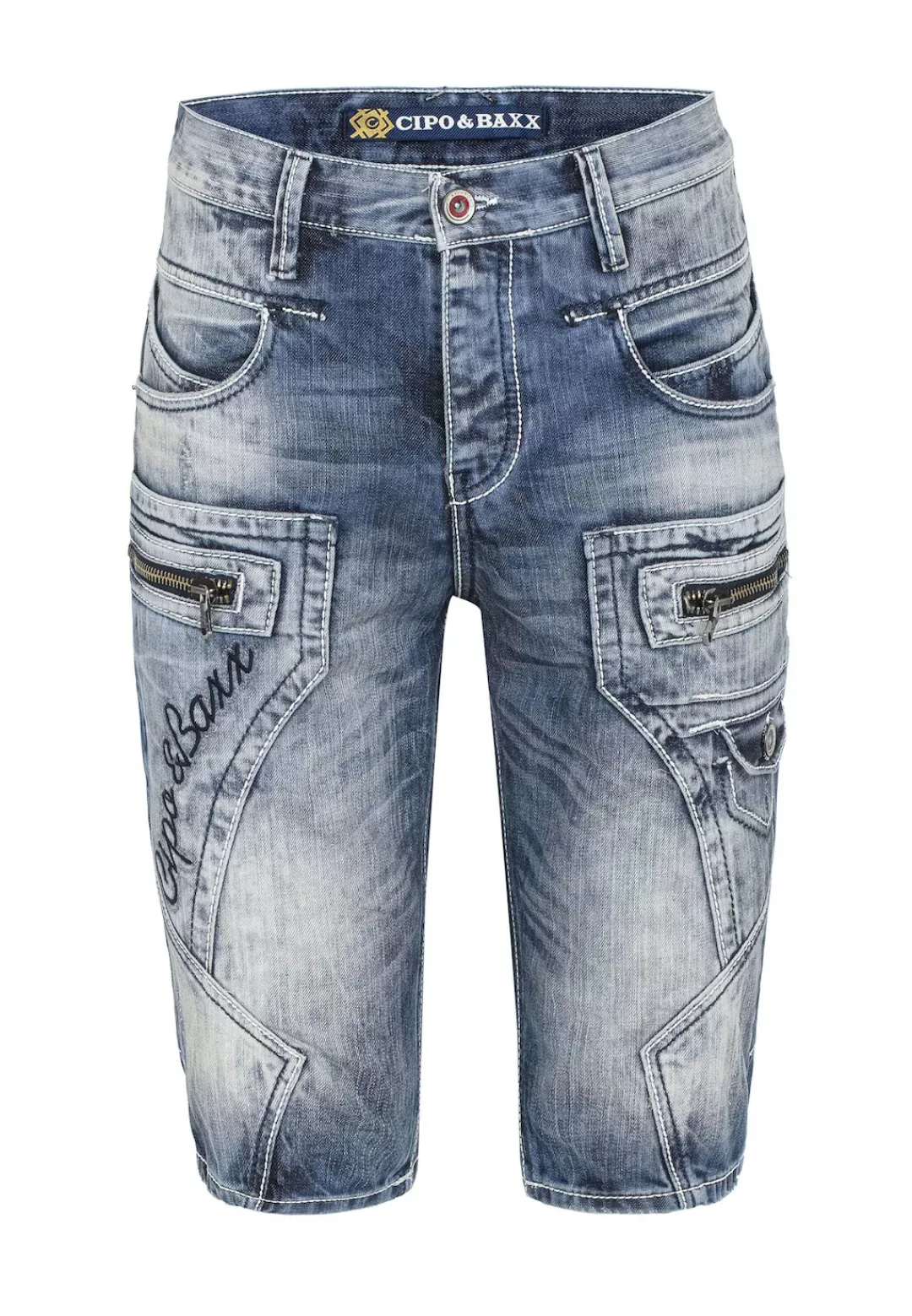 Cipo & Baxx Jeansbermudas "Bermuda & Short", mit Applikationen und Ziernäht günstig online kaufen