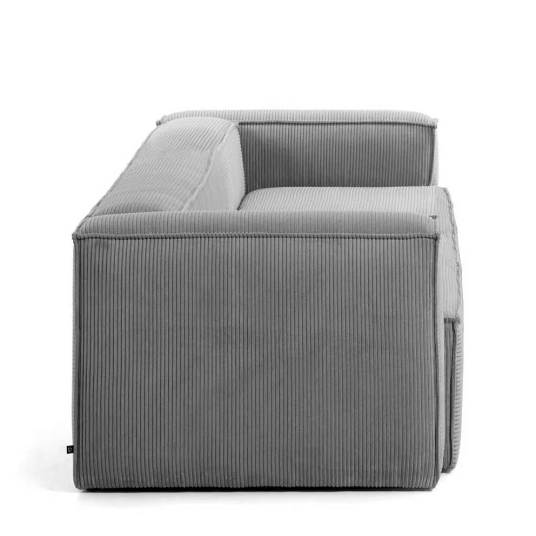 Graues Cord Sofa in modernem Design 210 cm breit günstig online kaufen