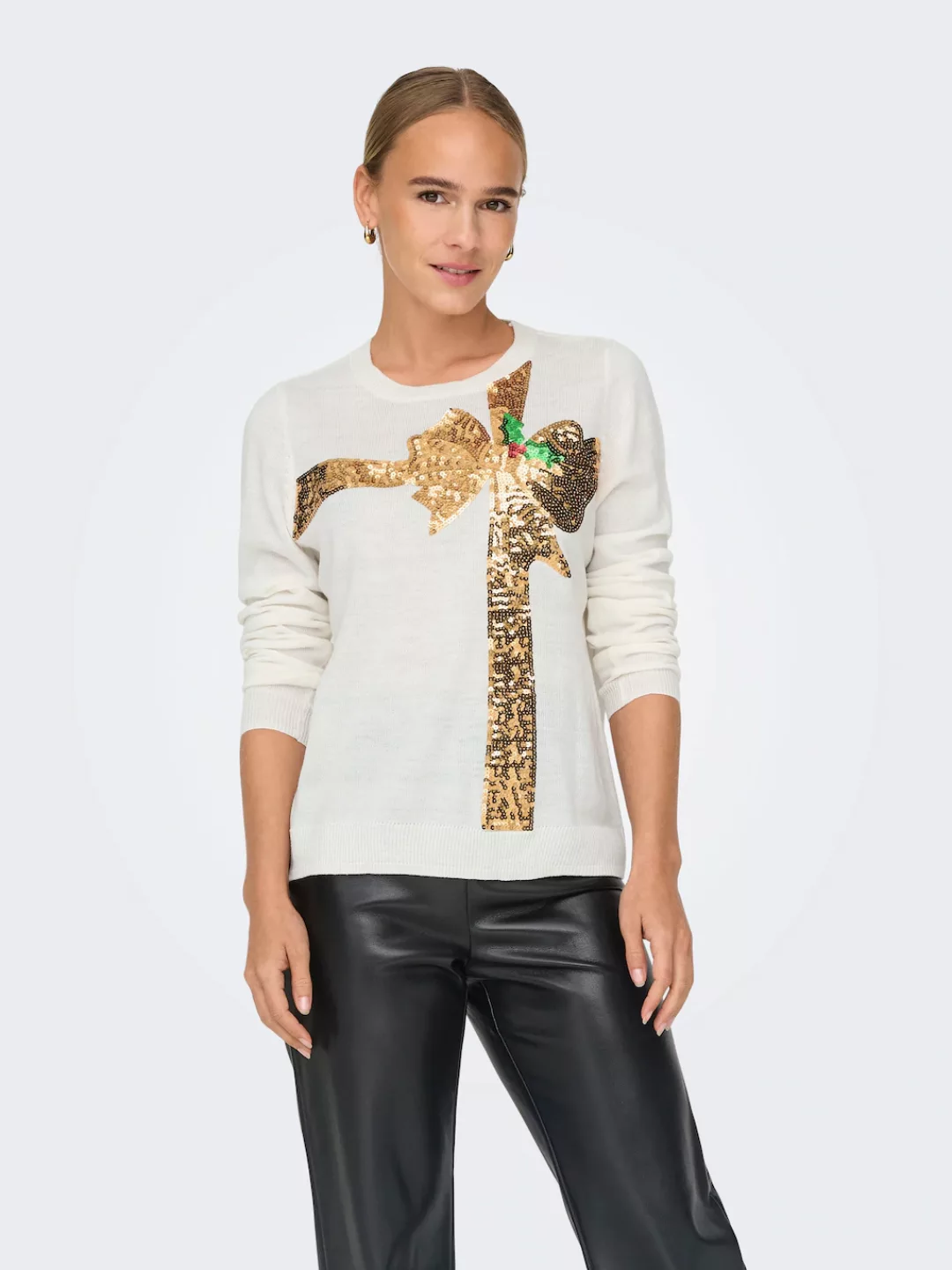 ONLY Weihnachtspullover "ONLXMAS LS O-NECK MIX DETAIL BOX KNT" günstig online kaufen