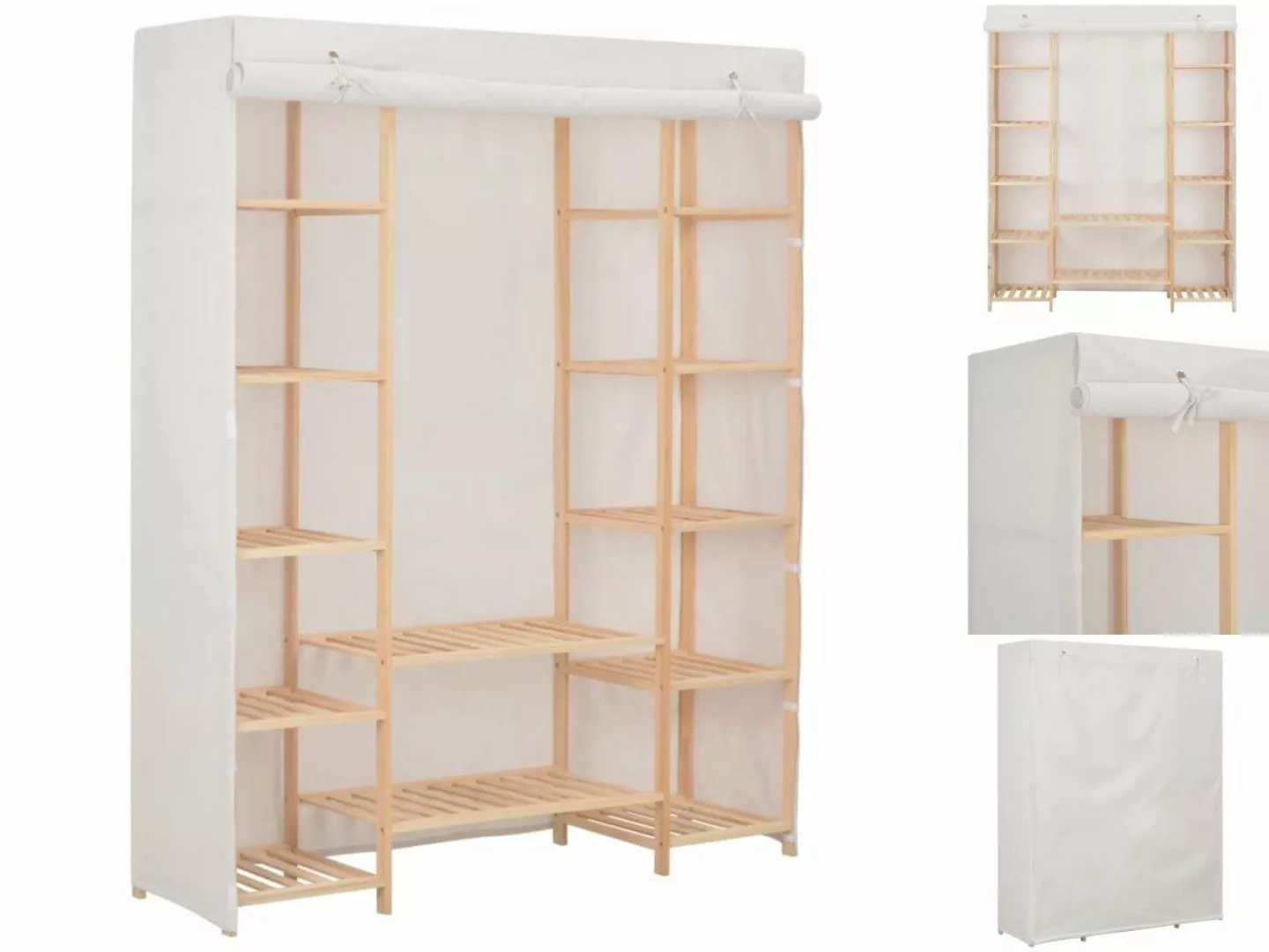 vidaXL Kleiderschrank Kleiderschrank Stoffschrank Weiß 135 x 40 x 170 cm St günstig online kaufen