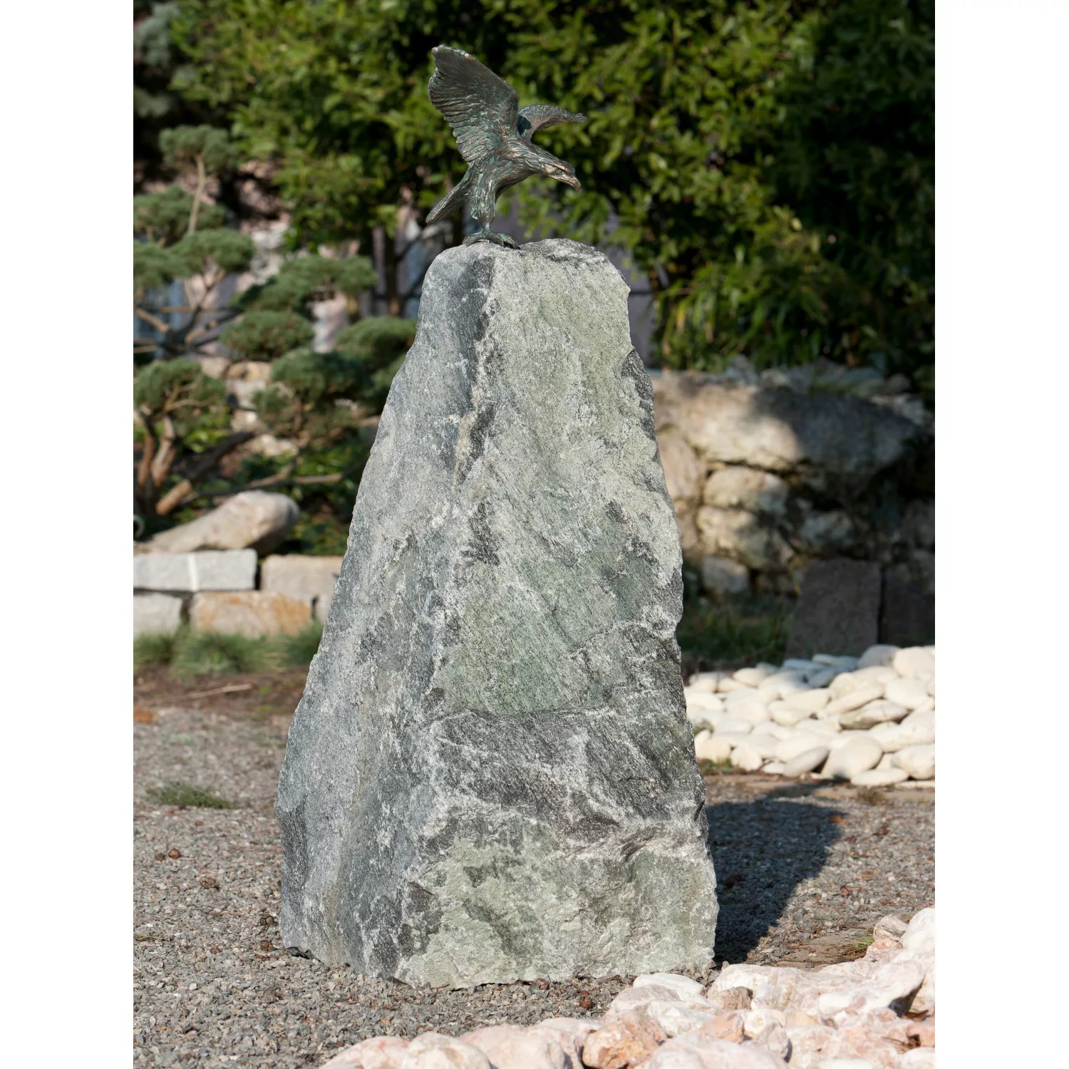 Deko-Figur Adler Bronze auf Granitstein 70 cm günstig online kaufen