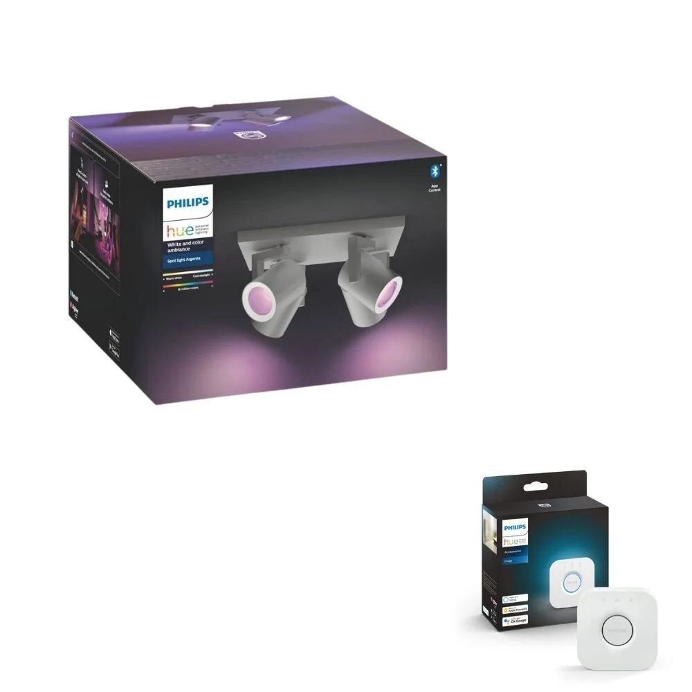 Philips Hue Bluetooth White & Color Ambiance Argenta - Spot Aluminium 4-fla günstig online kaufen