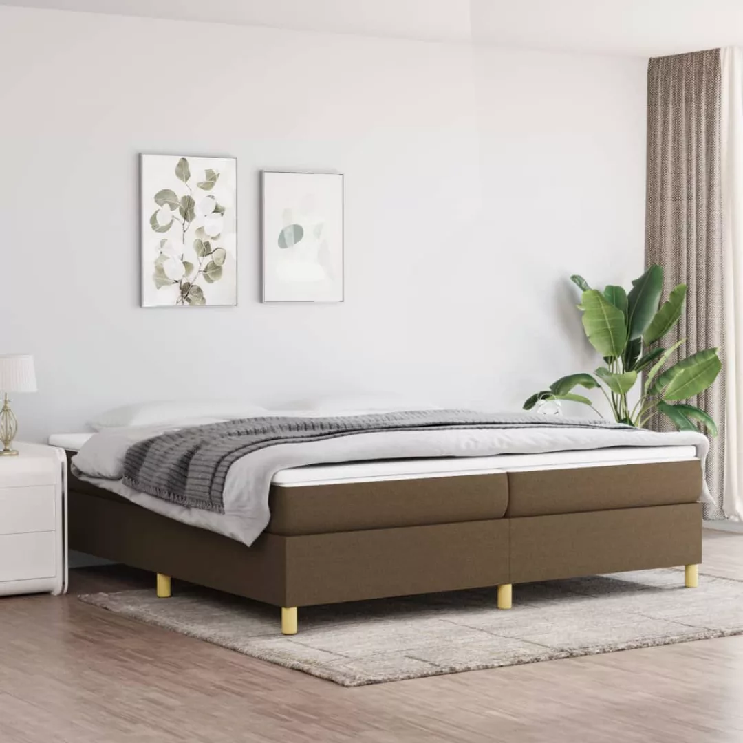 Vidaxl Boxspringbett Dunkelbraun 200x200 Cm Stoff günstig online kaufen