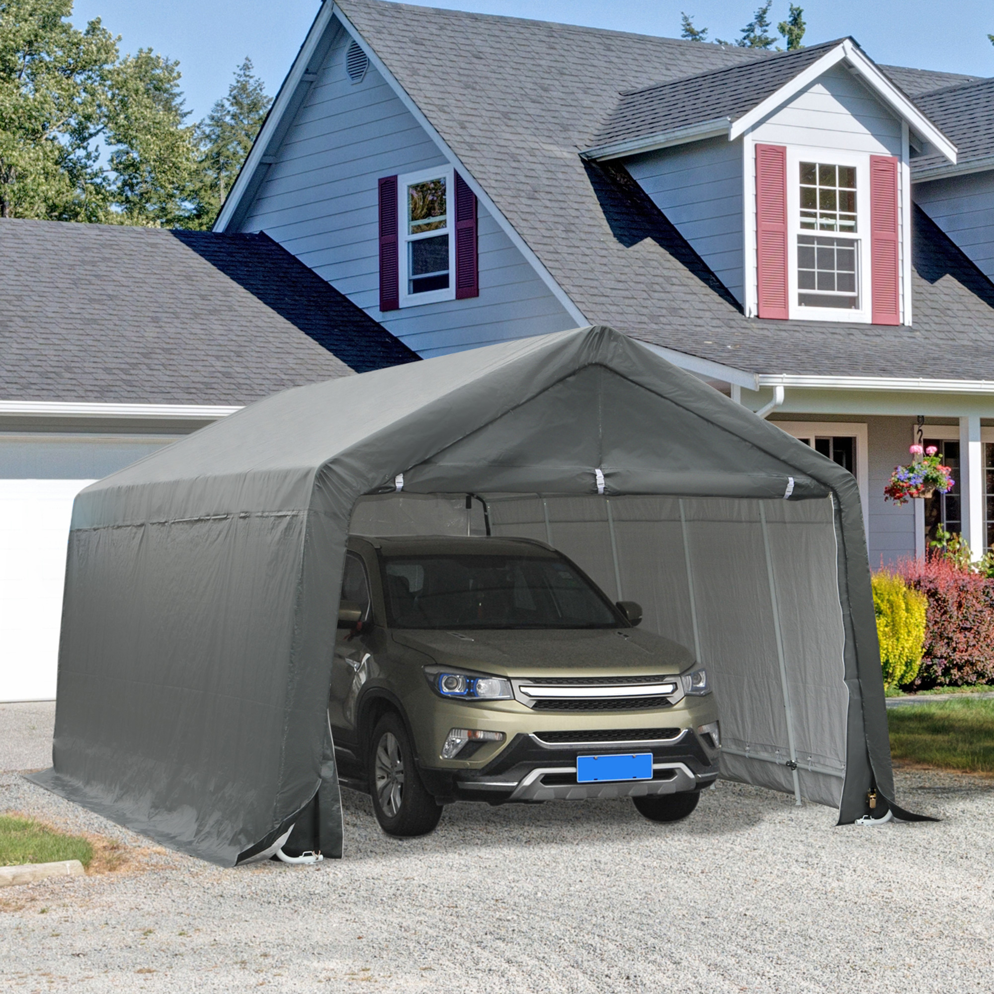 Outsunny Garagenzelt Carport Größe 6L x 3,6B x 2,75H m robustes verzinktes günstig online kaufen