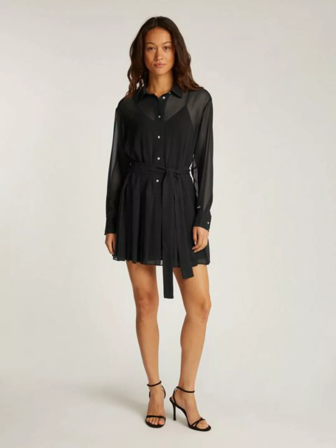 Tommy Jeans Hemdblusenkleid TJW STAR MINI SHIRT DRESS EXT im transparenten günstig online kaufen