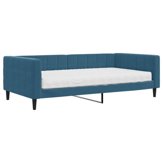 vidaXL Gästebett Gästebett Tagesbett mit Matratze Blau 100x200 cm Samt Bett günstig online kaufen