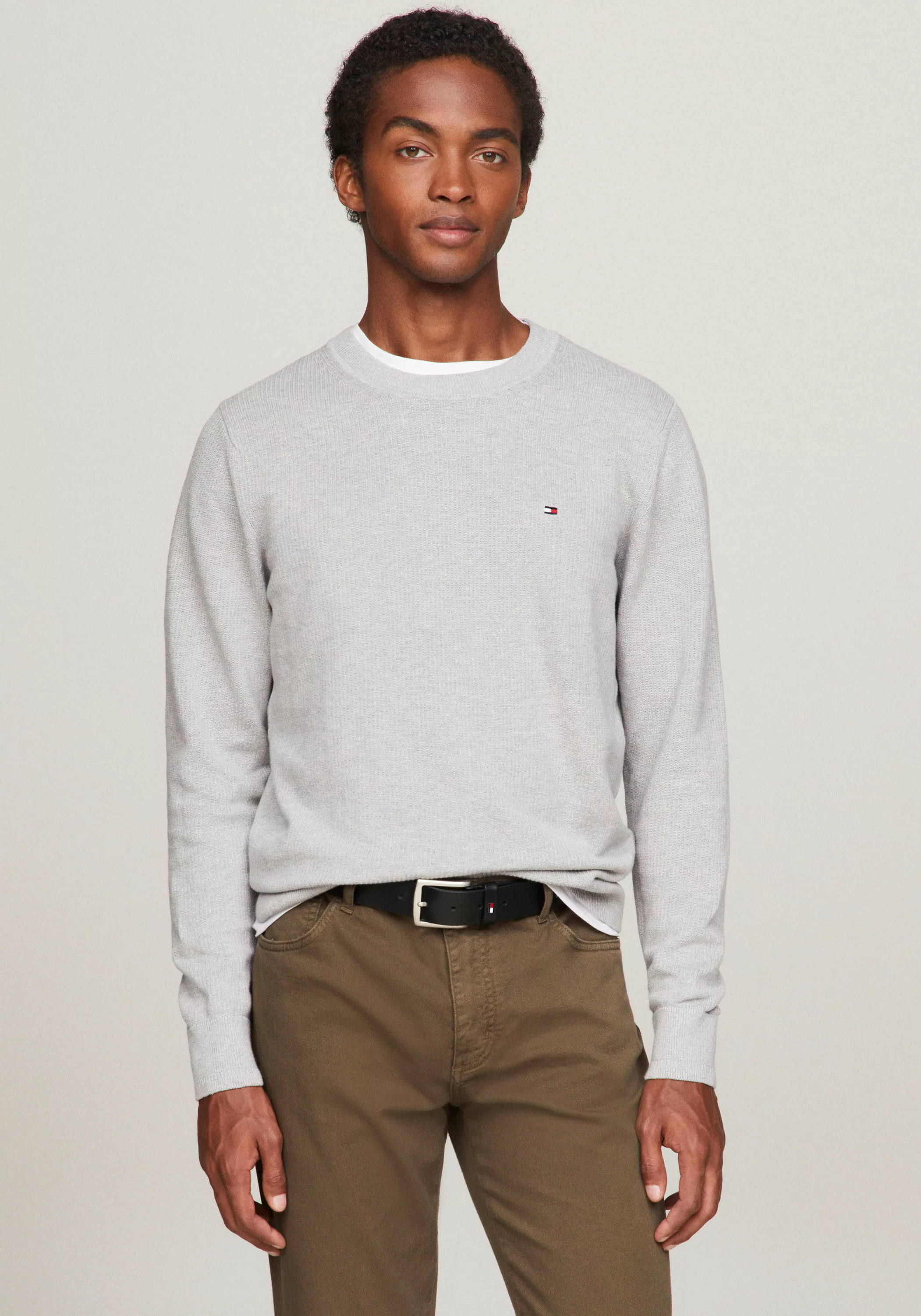 Tommy Hilfiger Longpullover "CHAIN RIDGE STRUCTURE C NECK", mit Rundhalsaus günstig online kaufen