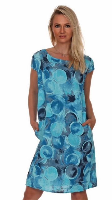 Charis Moda A-Linien-Kleid Leinenkleid Sommerkleid Belli Rotondi Kurzarm günstig online kaufen