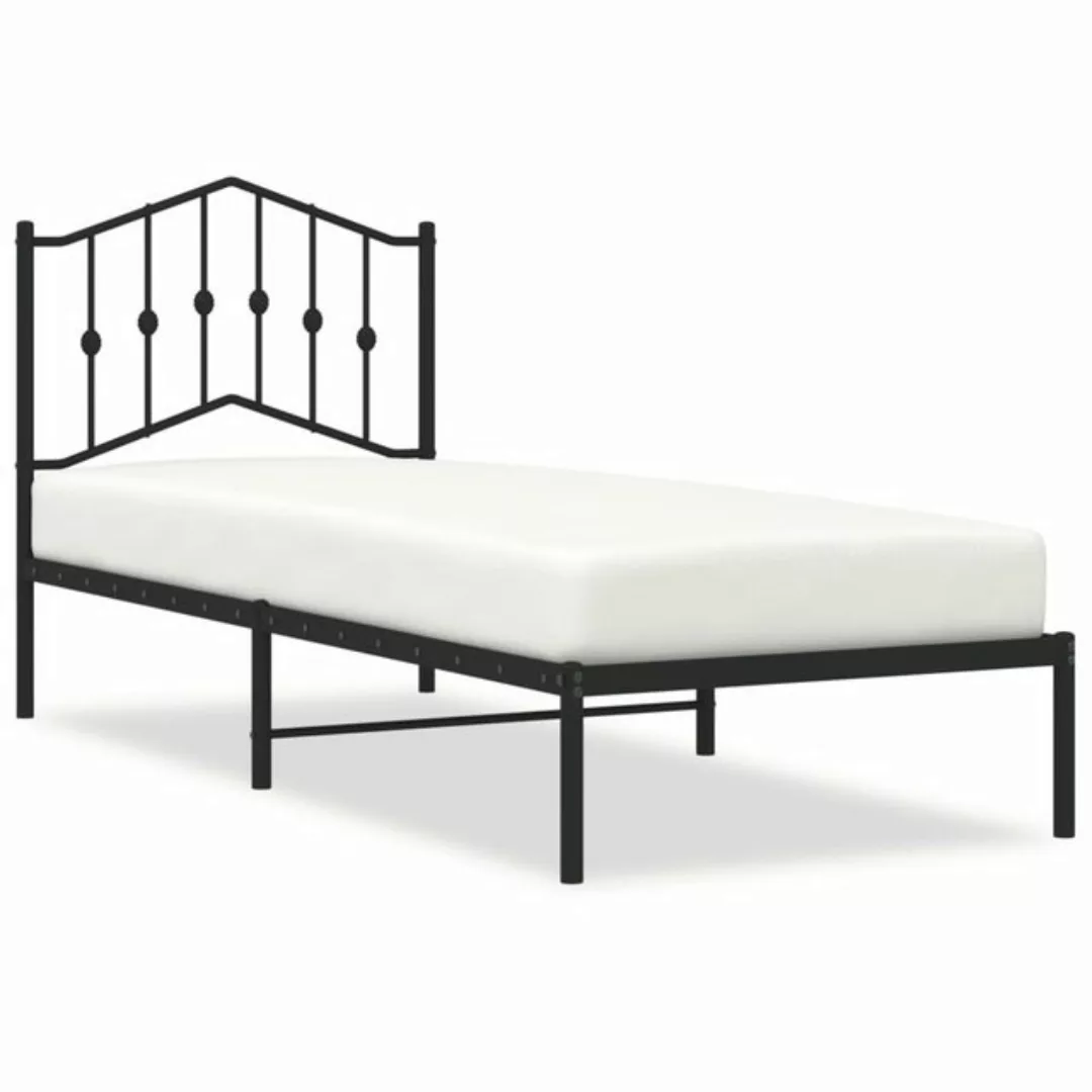 vidaXL Bettgestell Bettgestell mit Kopfteil Metall Schwarz 90x190 cm Bett B günstig online kaufen