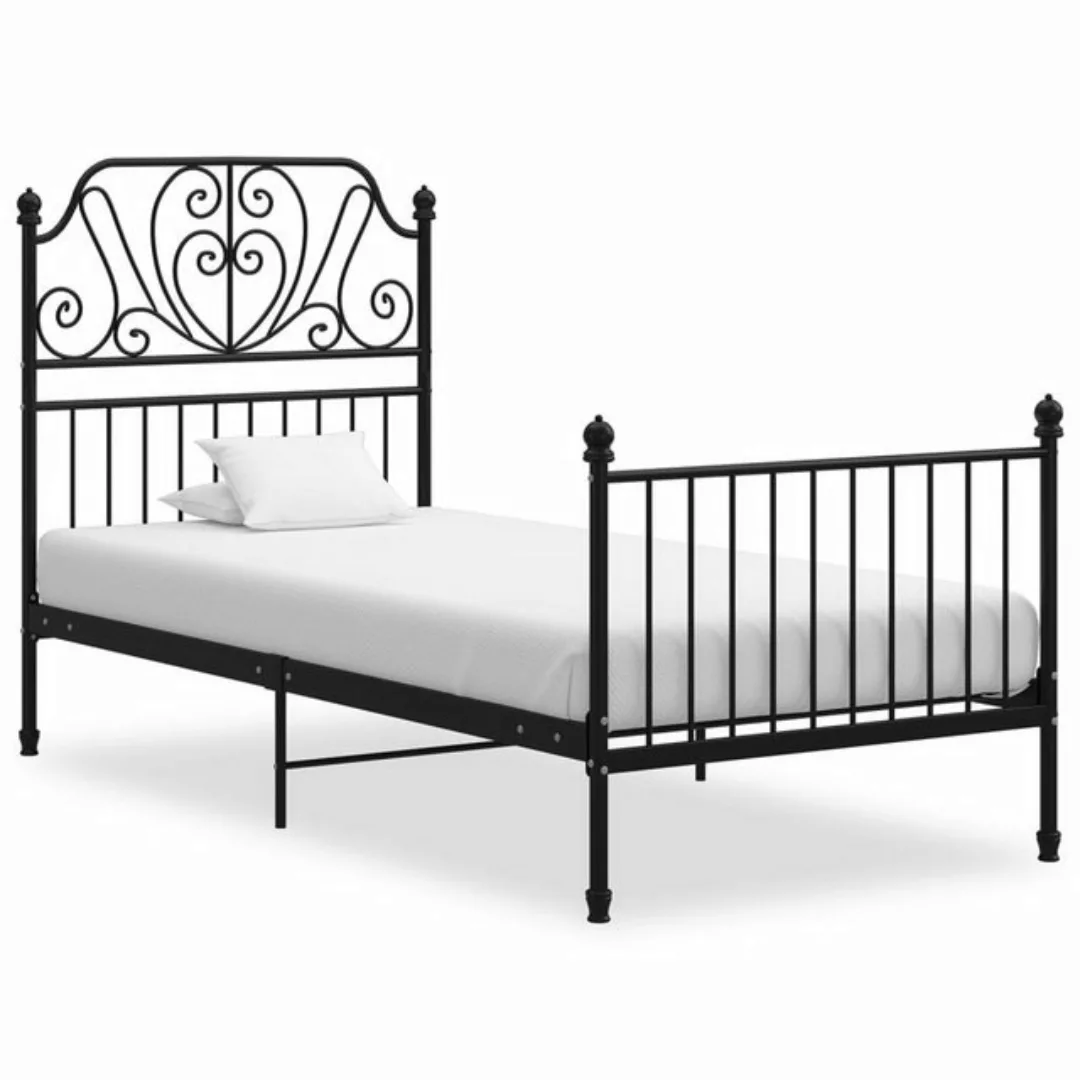 furnicato Bett Bettgestell Schwarz Metall 100x200 cm günstig online kaufen