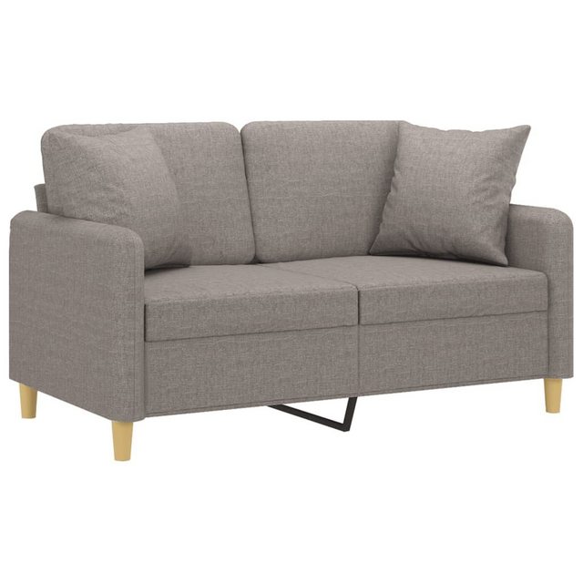 vidaXL Sofa 2-Sitzer-Sofa mit Zierkissen Taupe 120 cm Stoff günstig online kaufen