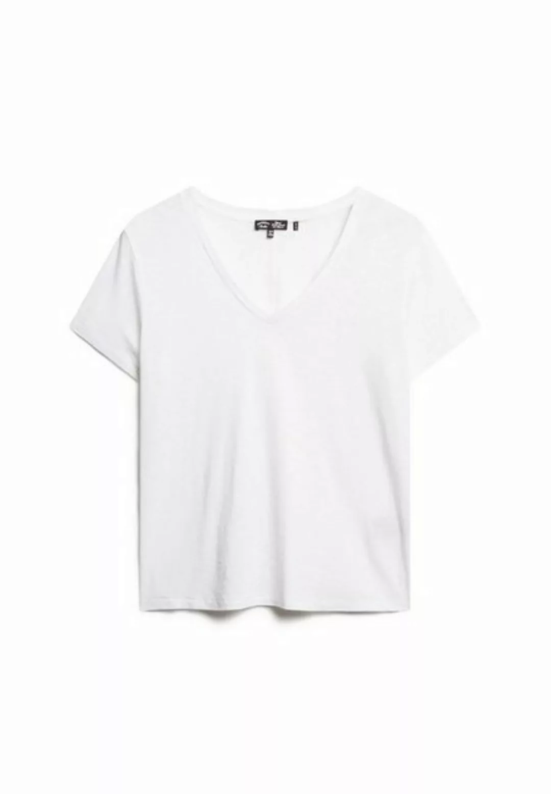 Superdry T-Shirt Superdry Damen T-Shirt STUDIOS SLUB EMB VEE TEE Optic günstig online kaufen