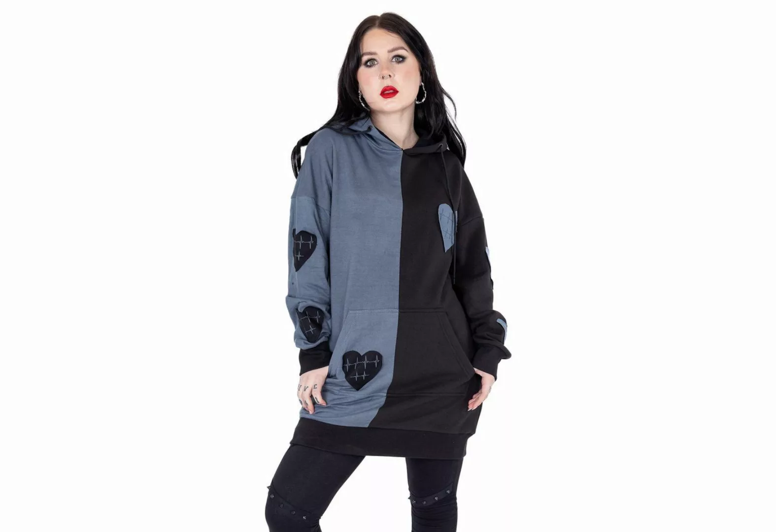 Vixxsin Hoodie Lexia Hoodie Herzen Punk Gothic Goth Pullover günstig online kaufen