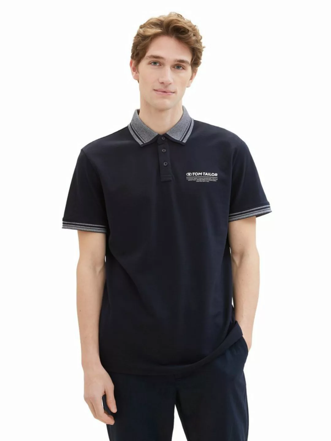 TOM TAILOR Poloshirt DETAILED COLLAR (1-tlg) mit Stretch günstig online kaufen