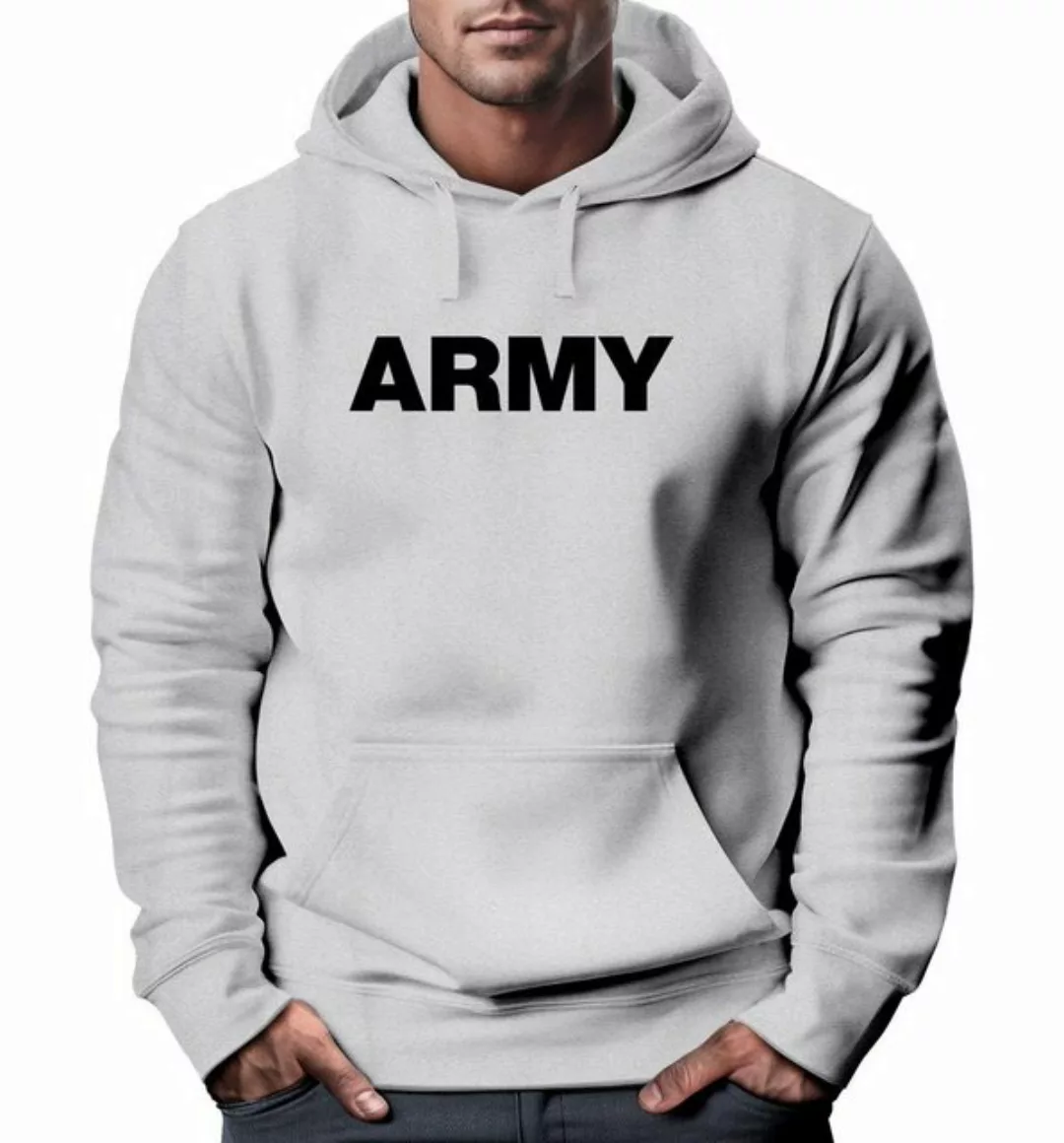 Hoodie Hoodie Herren Army Aufdruck Print Kapuzen-Pullover Männer Neverless® günstig online kaufen