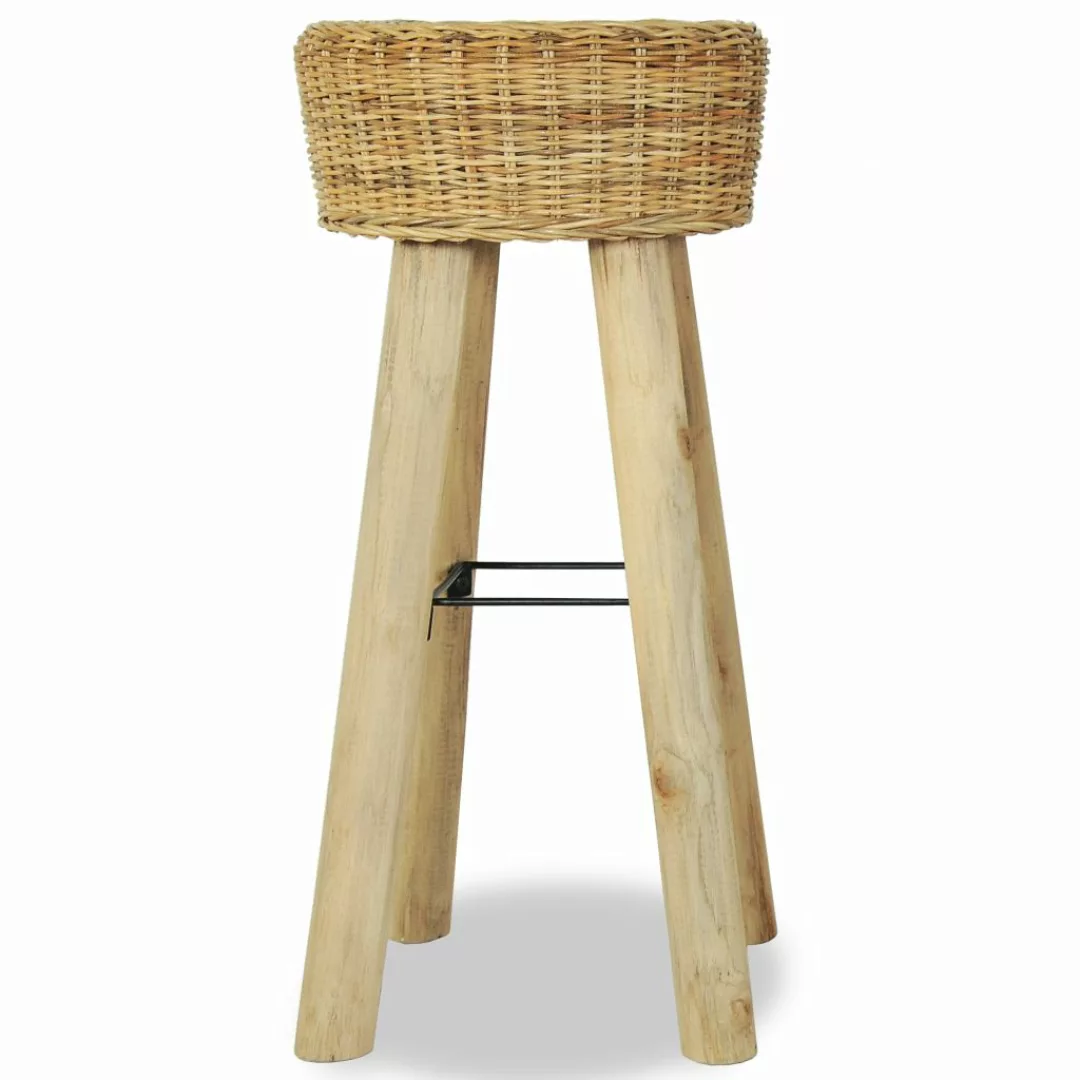 Barhocker 2 Stk. Natur Rattan günstig online kaufen