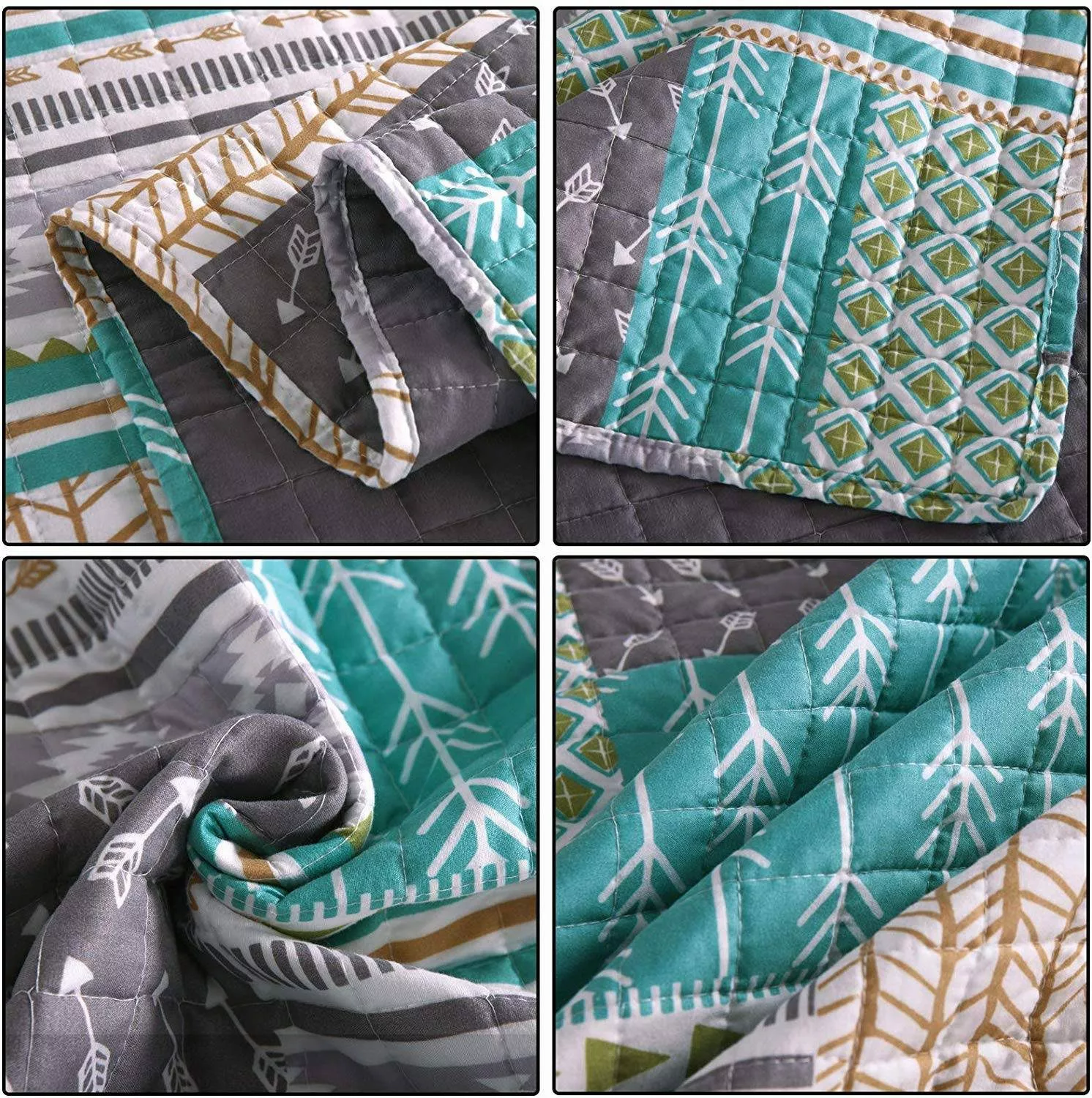 Woltu Tagesdecke, Bettüberwurf Bettdecke Patchwork unterfüttert günstig online kaufen