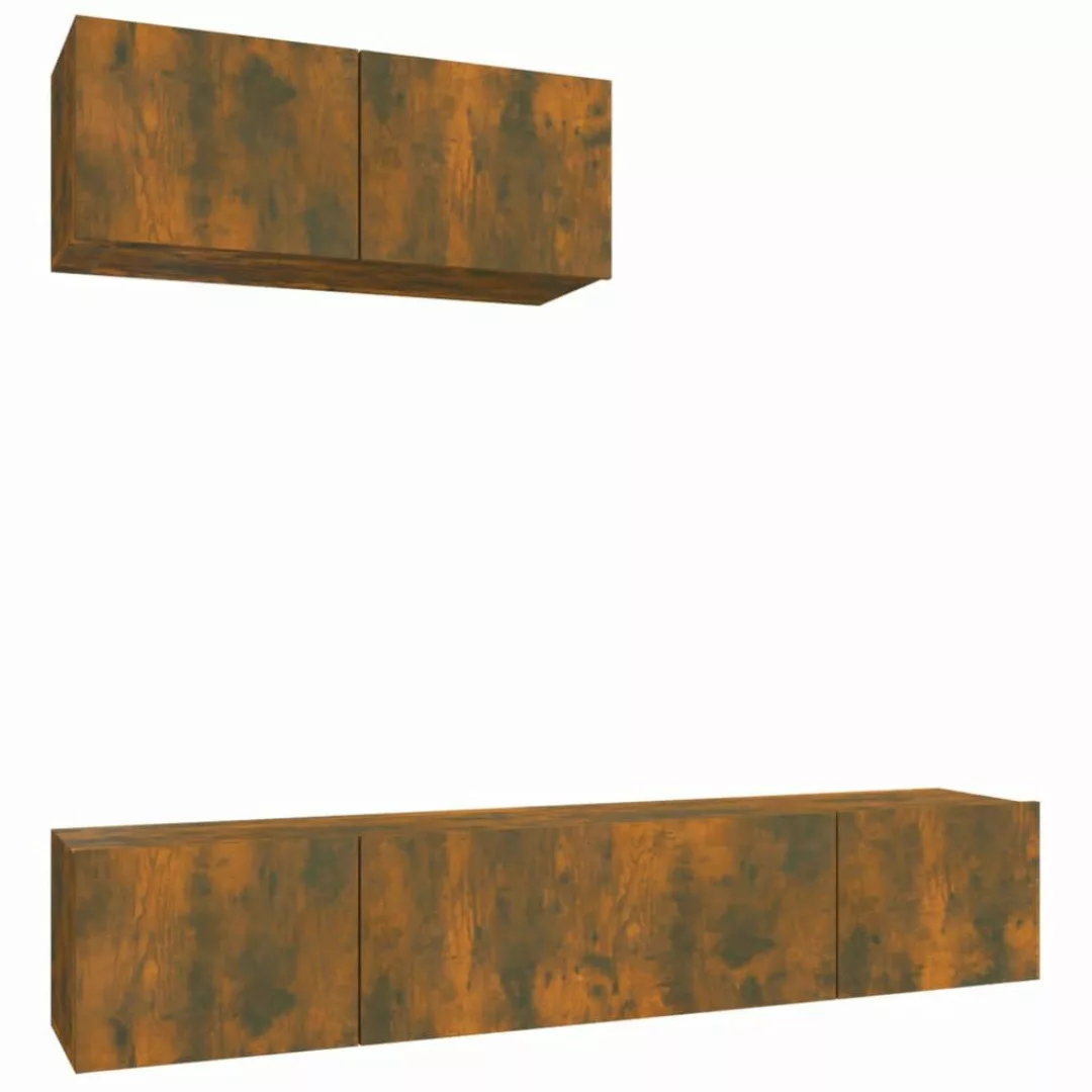 vidaXL TV-Schrank 3-tlg. TV-Schrank-Set Räuchereiche Holzwerkstoff günstig online kaufen