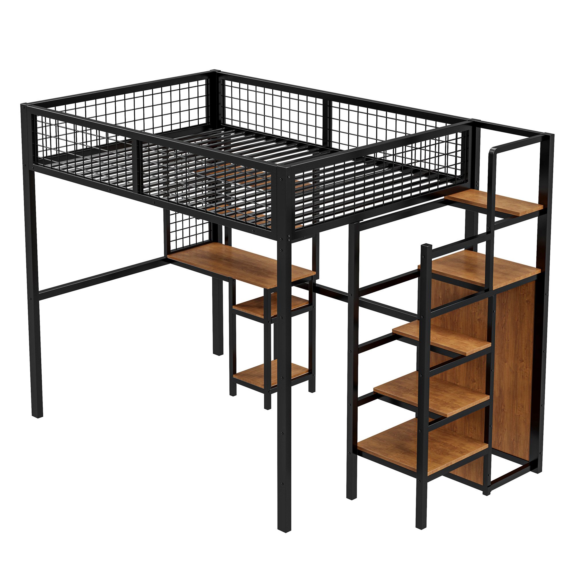 OKWISH Metallbett Kinderbett Einzelbett Stauraumbett Funktionsbett günstig online kaufen