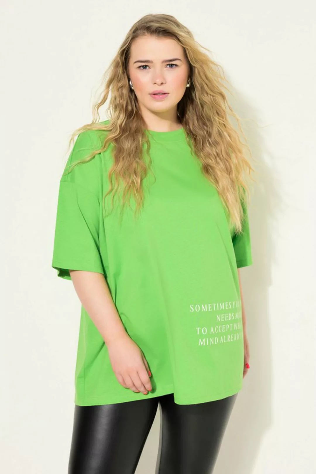 Studio Untold Rundhalsshirt T-Shirt oversized Schrift Print Rundhals Halbar günstig online kaufen