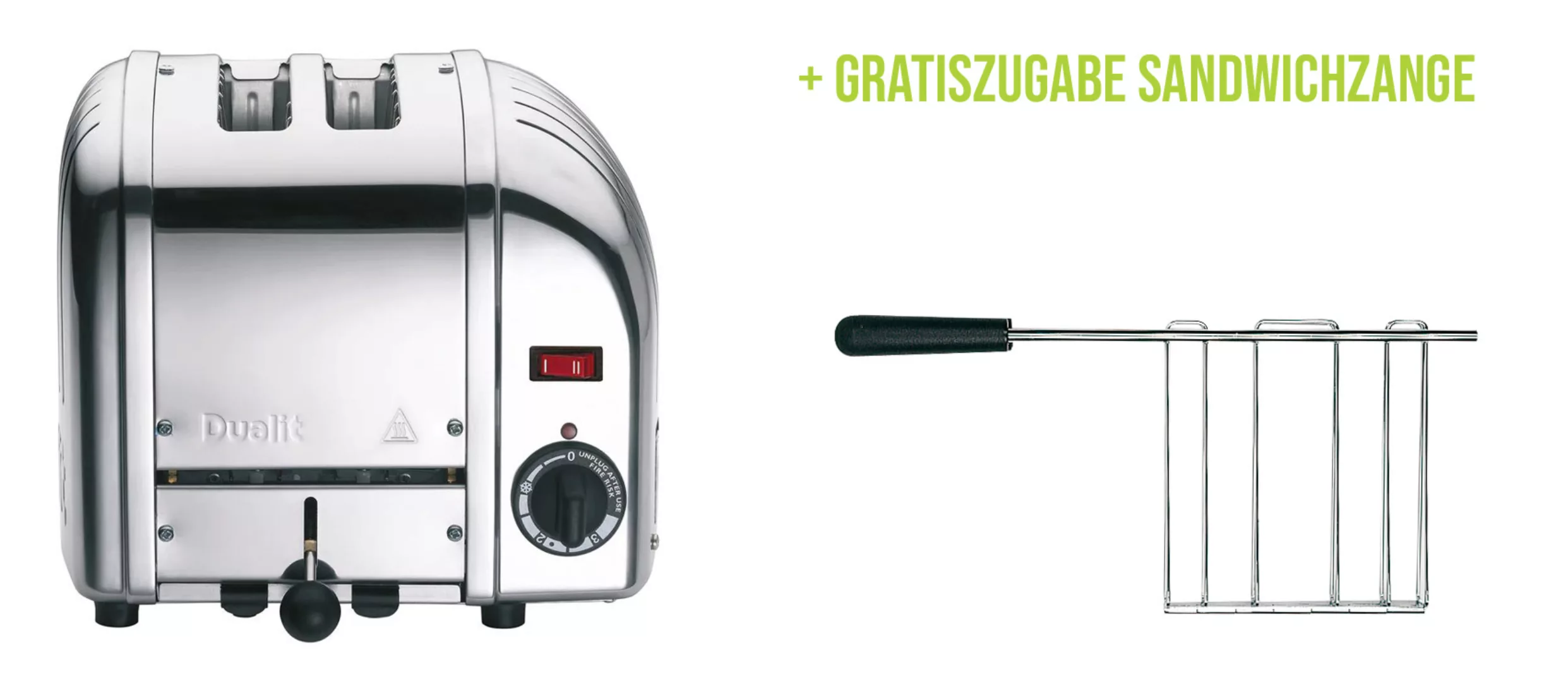 Vario Toaster Premium 2-Schlitze Poliert inkl. Gratis Sandwichzange günstig online kaufen