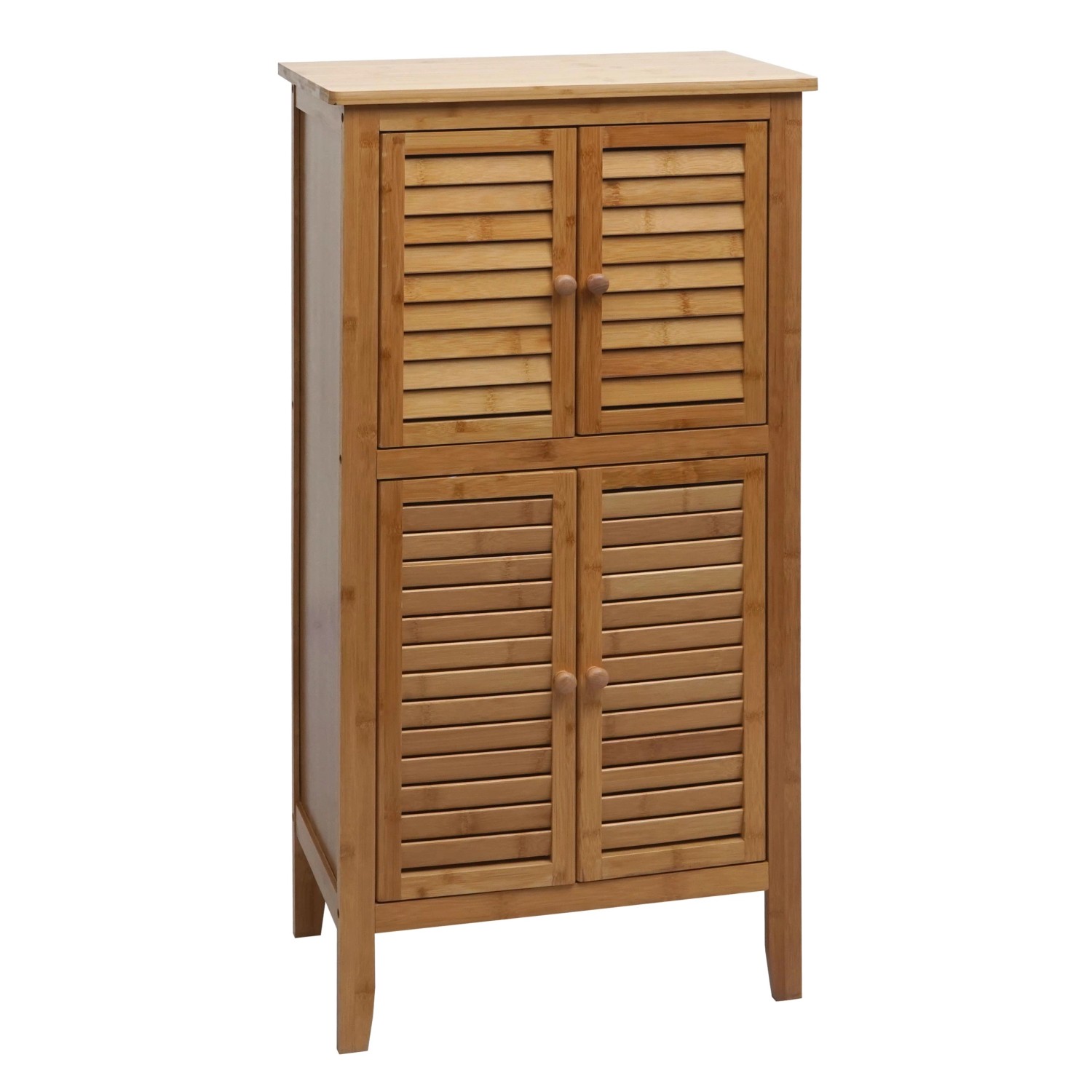 MCW Badezimmerschrank B18 4 Türen Bambus 100x50x30cm günstig online kaufen