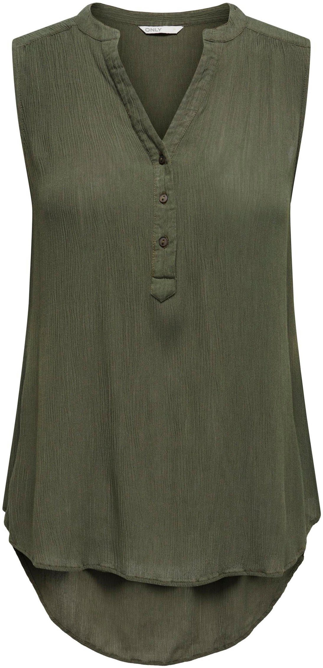 ONLY Blusentop "ONLJETTE – Blusentop mit V-Ausschnitt und Knopfleiste", reg günstig online kaufen