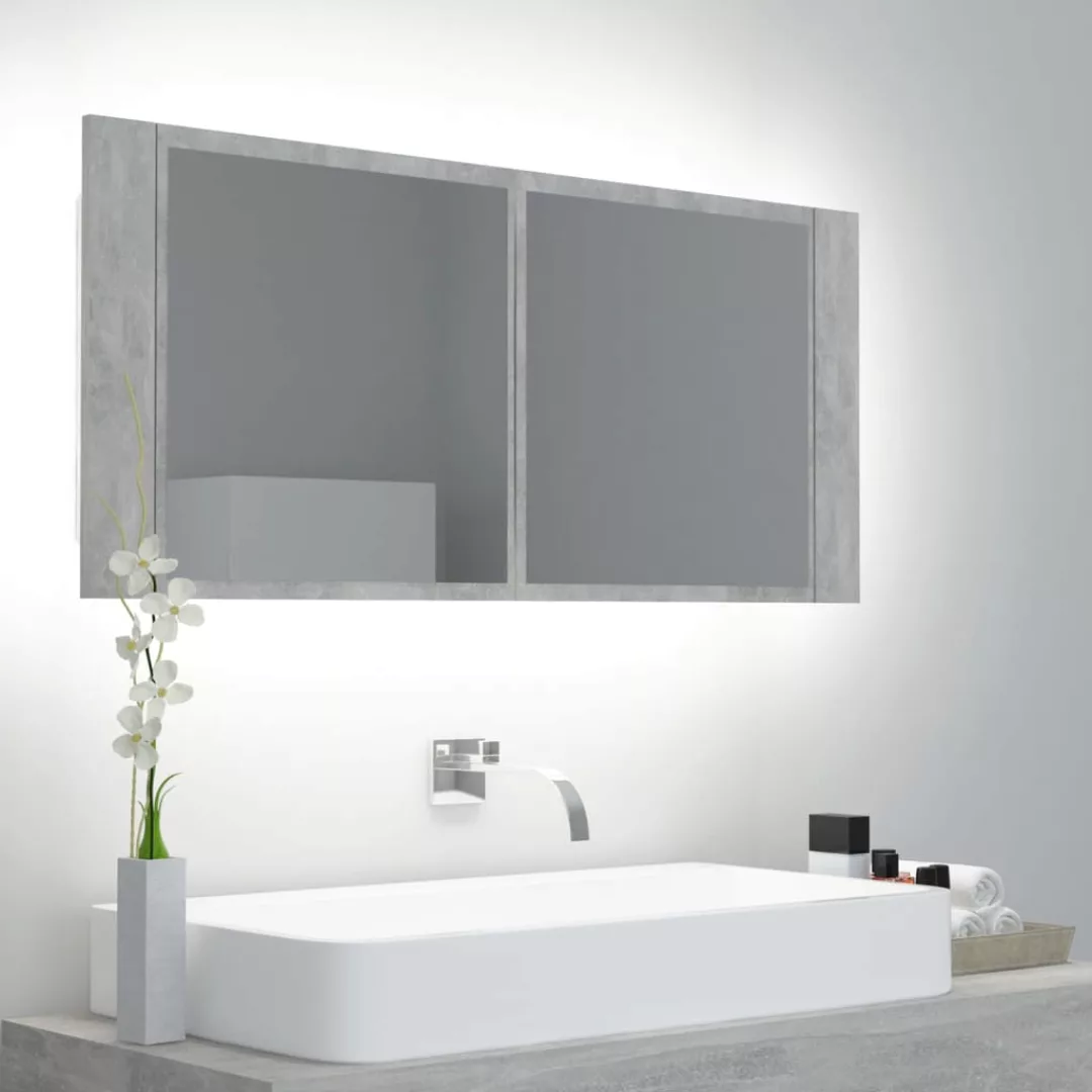 Led-bad-spiegelschrank Betongrau 100x12x45 Cm günstig online kaufen