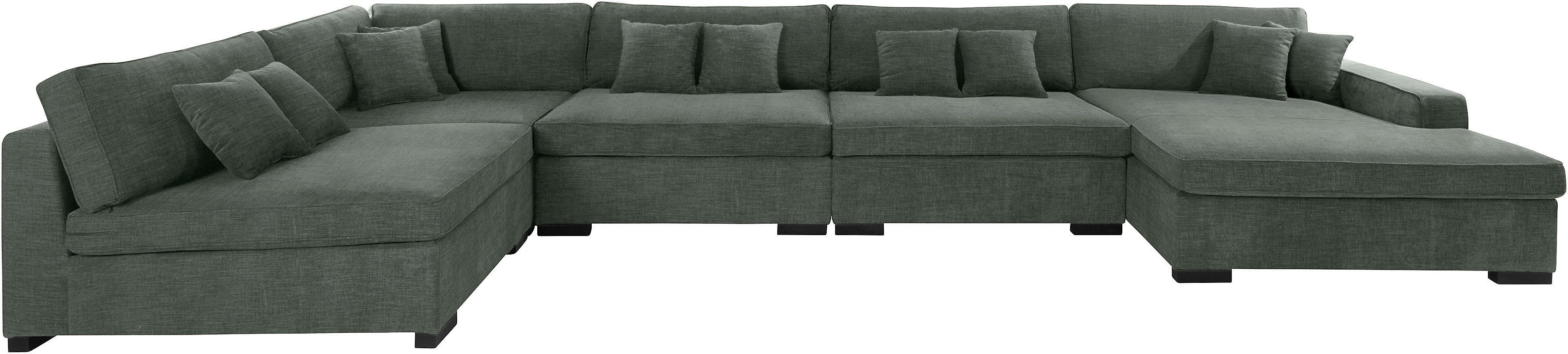 Home affaire Wohnlandschaft "Skara XXL U-Form", Lounge-Sofa XXL mit Federke günstig online kaufen