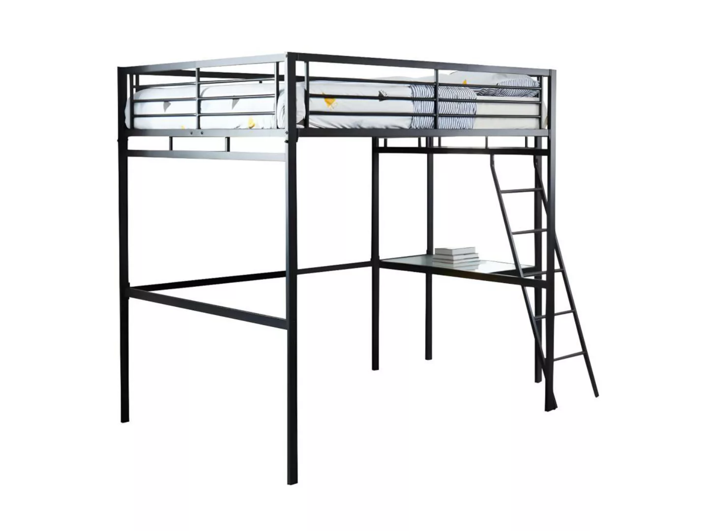 Hochbett mit Schreibtisch - 140 x 190 cm - Anthrazit - CASUAL II günstig online kaufen