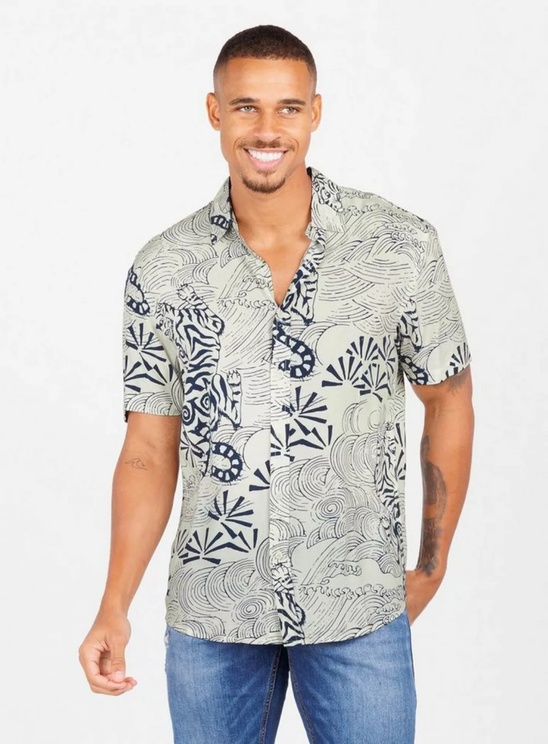 Key Largo Kurzarmhemd MSH RESORT 1/2 patterned (1-tlg) günstig online kaufen