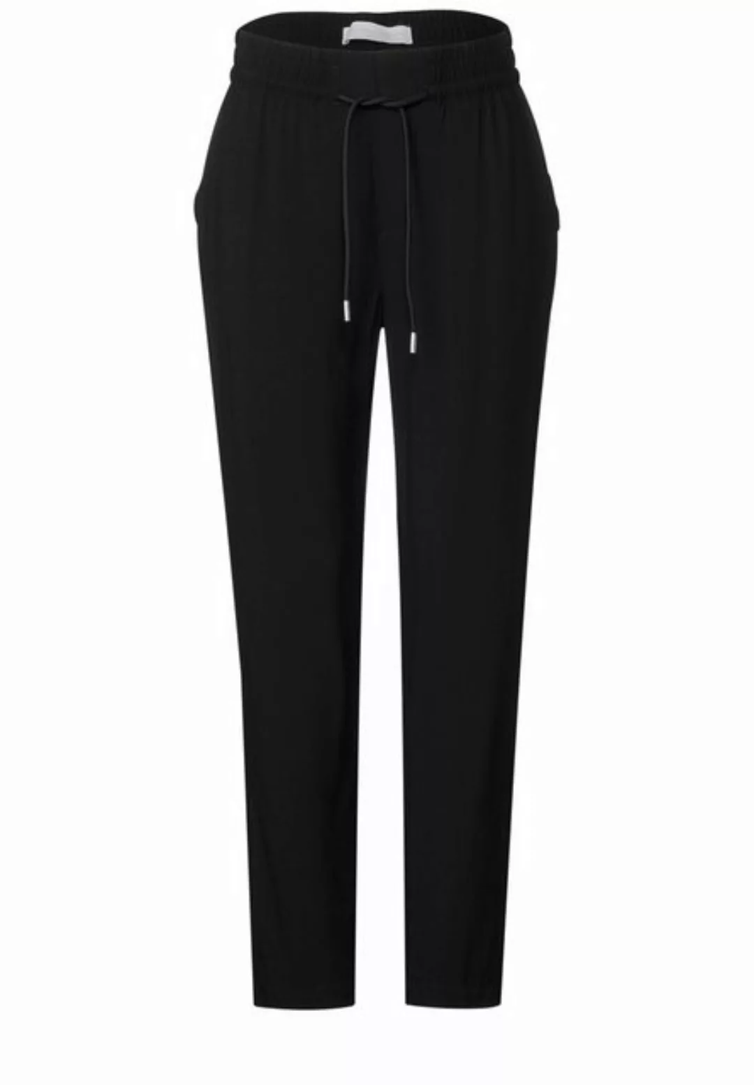 STREET ONE Relax-fit-Jeans Syle QR Bonny Viscose Solid, Black günstig online kaufen