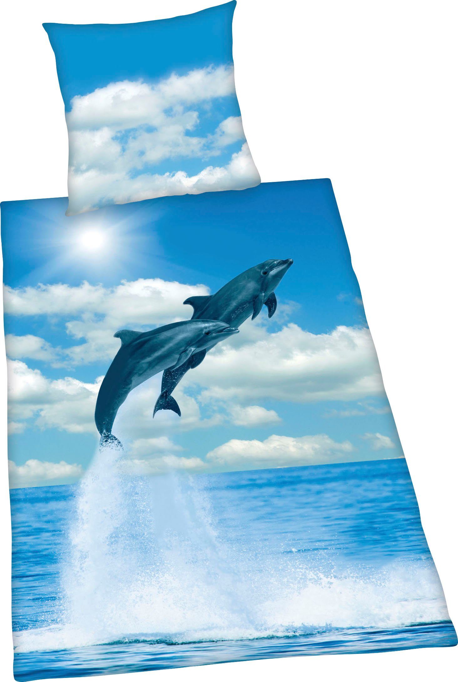 Herding Bettwäsche Delfin 135x200cm Delphine Blau günstig online kaufen