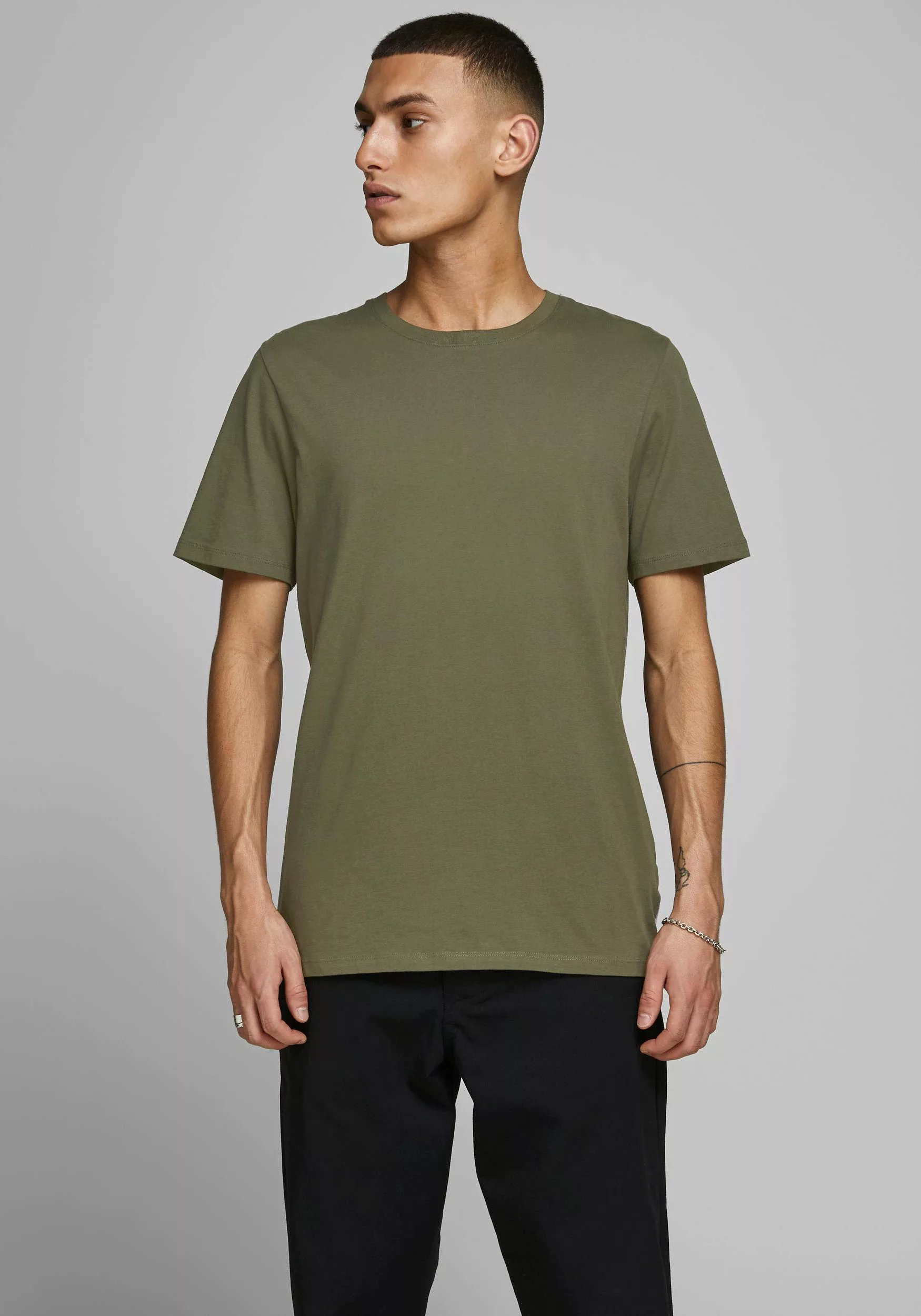 Jack & Jones Herren Rundhals T-Shirt JJEORGANIC BASIC - Slim Fit günstig online kaufen