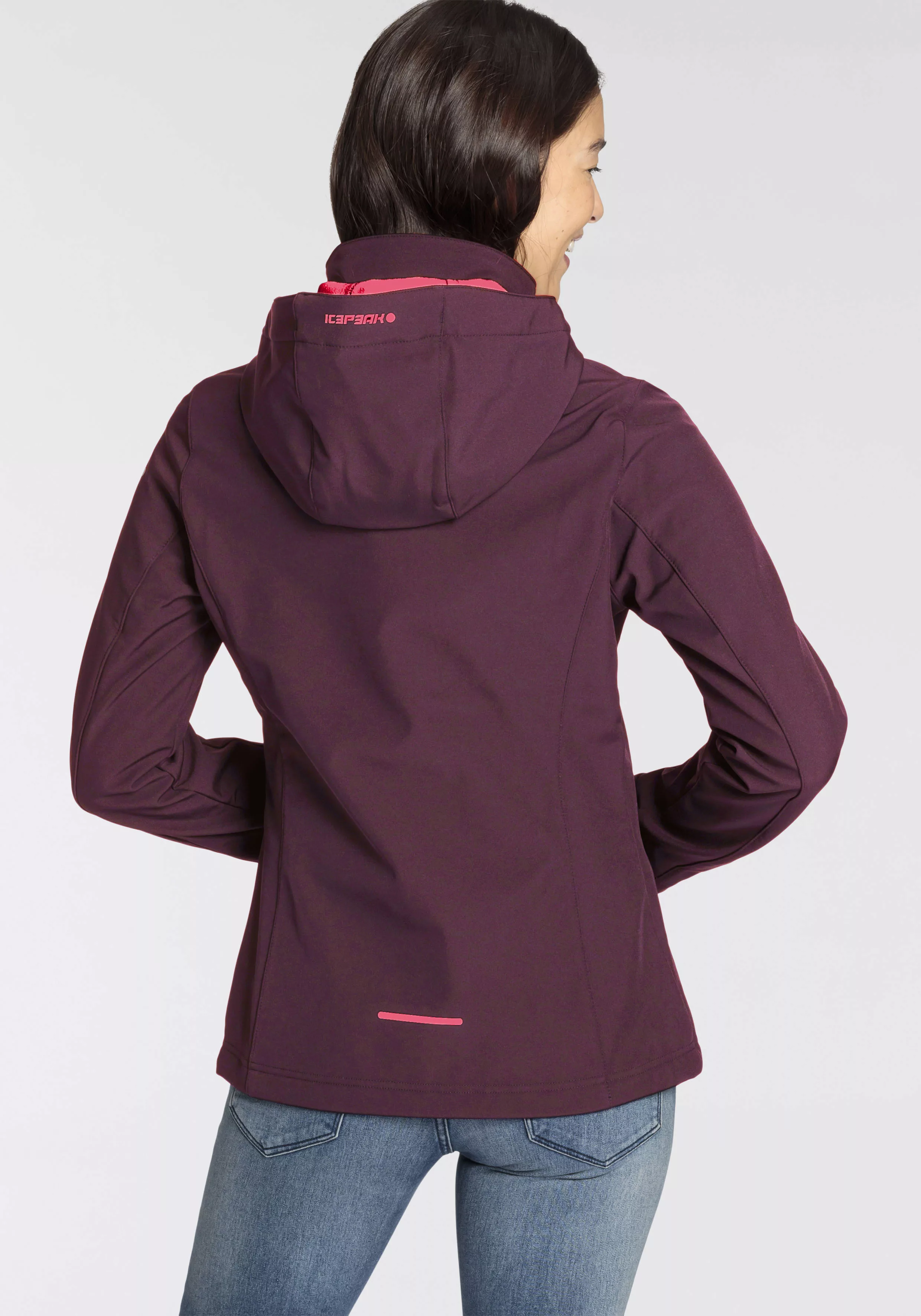 Icepeak Softshelljacke "D SOFTSHELLJACKE BRENHAM", mit Kapuze, mit hohem St günstig online kaufen