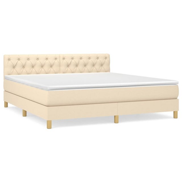 vidaXL Boxspringbett Boxspringbett mit Matratze Creme 160x200 cm Stoff Bett günstig online kaufen