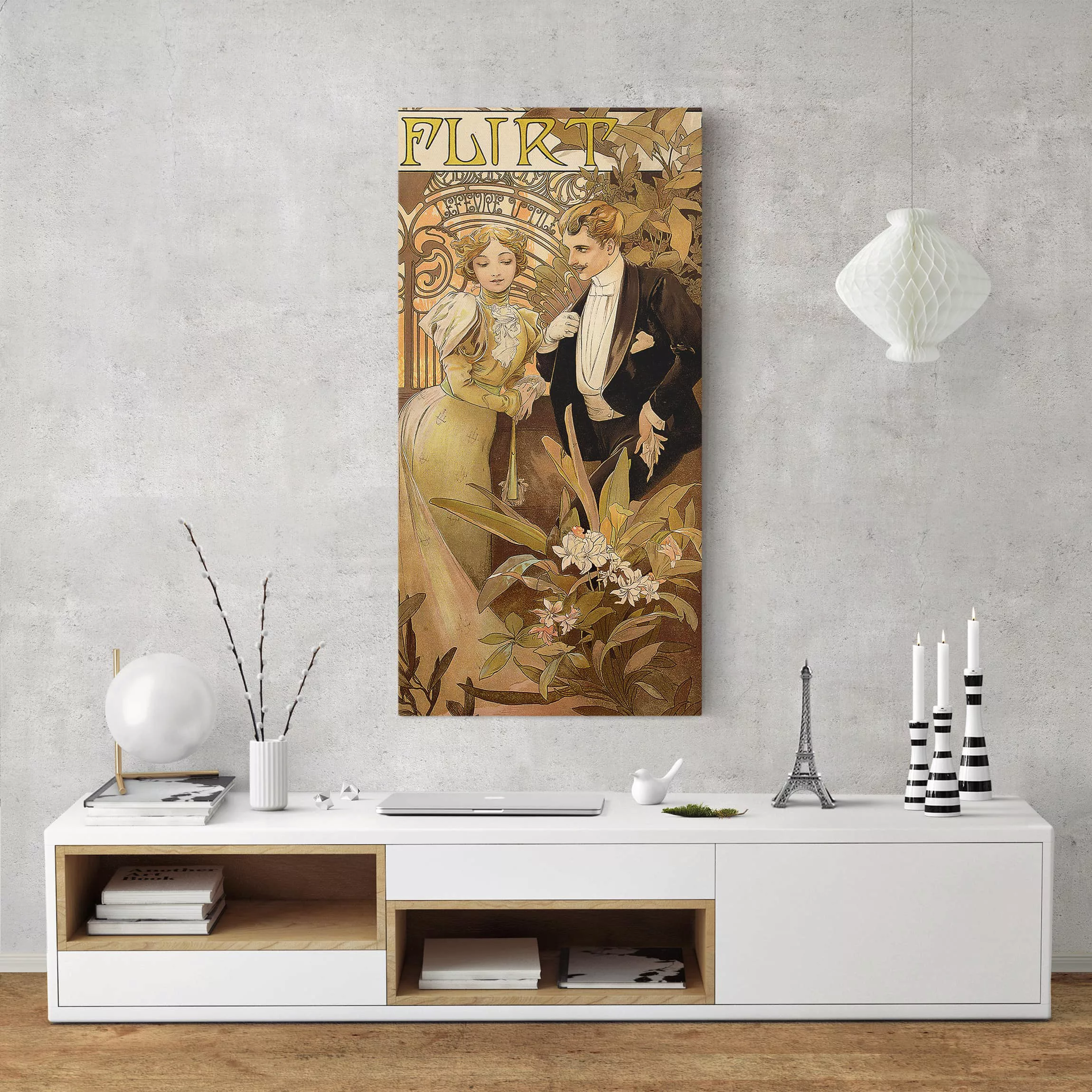 Leinwandbild Portrait - Hochformat Alfons Mucha - Werbeplakat für Flirt Bis günstig online kaufen