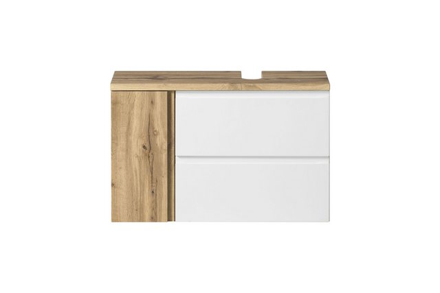 freiraum Waschbeckenunterschrank Paris in weiß, Wotaneiche, MDF - 85x54x35c günstig online kaufen