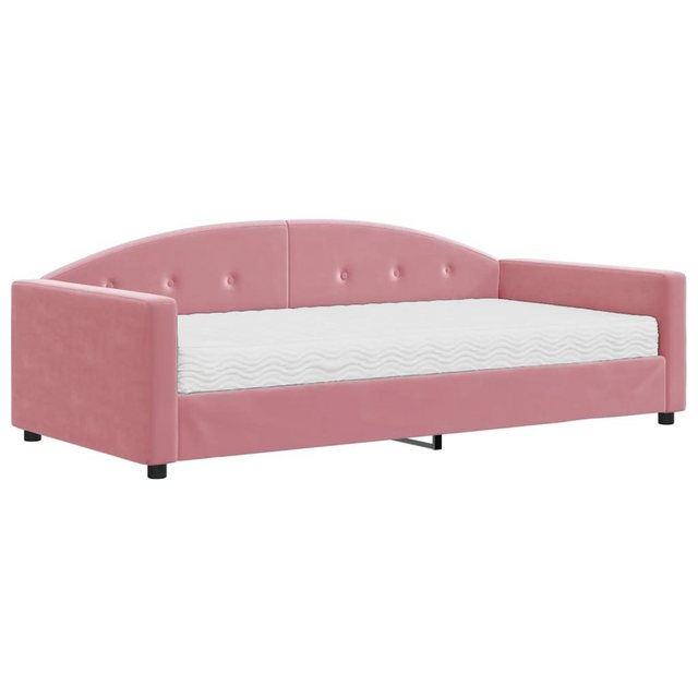 vidaXL Gästebett Gästebett Tagesbett mit Matratze Rosa 100x200 cm Samt Bett günstig online kaufen