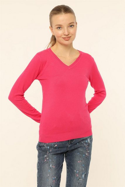 HomeStore Strickpullover KleidV-Ausschnitt Basic T-Shirt Kleid günstig online kaufen