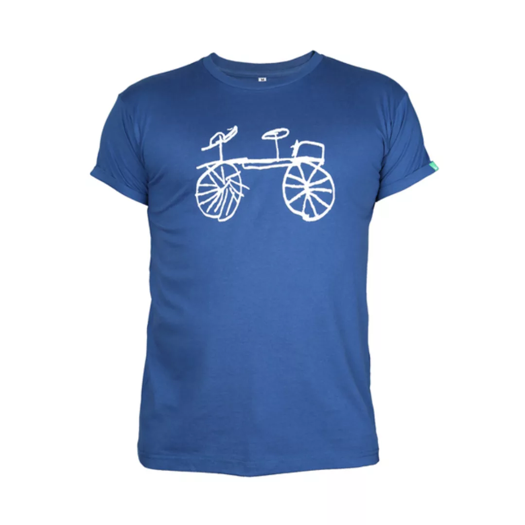 Herren T-shirt Aus Bio-baumwolle „Baisikeli“ Fahrrad Blau günstig online kaufen
