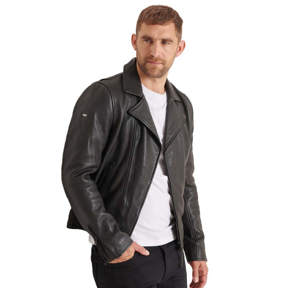 Superdry Studios Leather Biker Jacke S Black günstig online kaufen