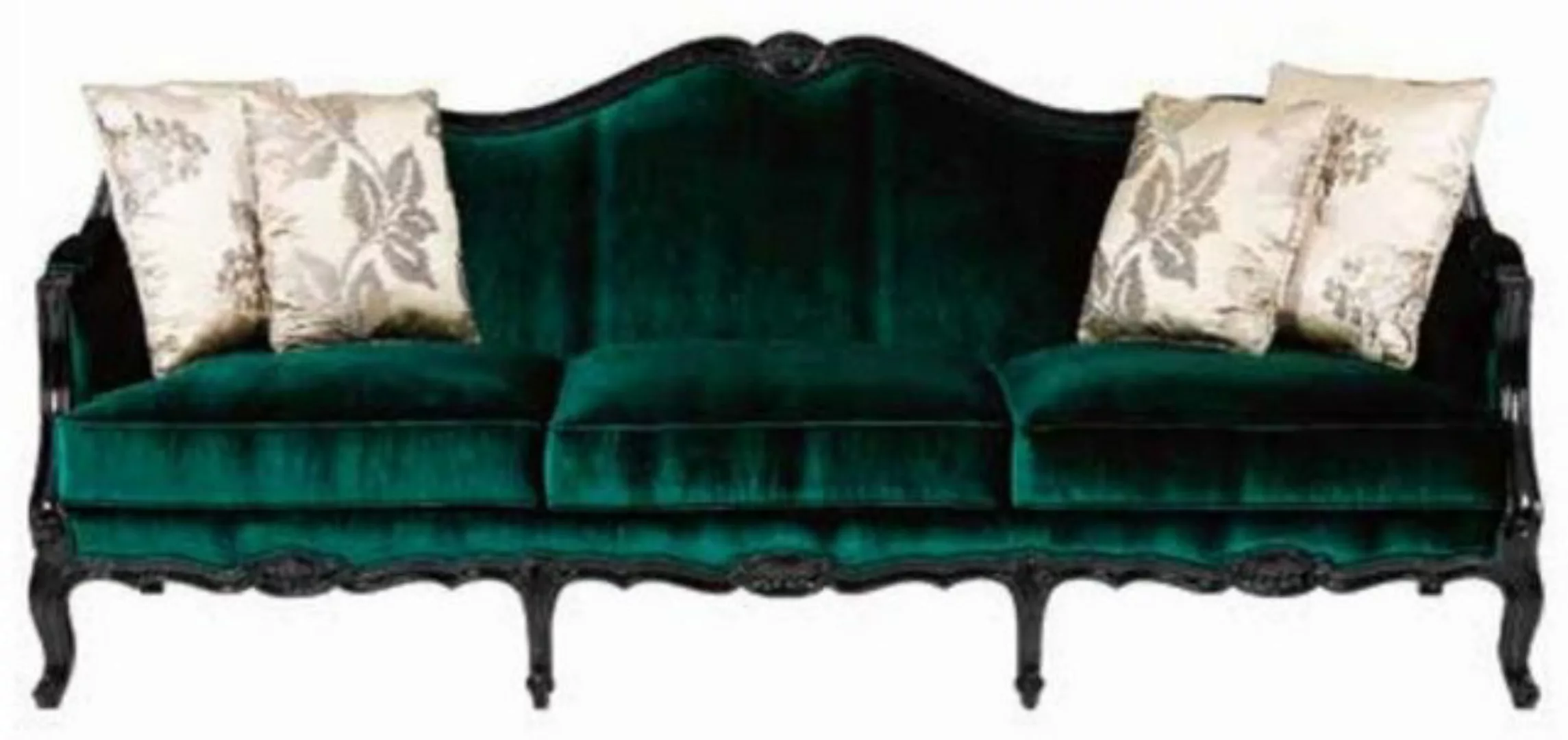 Casa Padrino Sofa Casa Padrino Luxus Barock Sofa Grün / Schwarz - Prunkvoll günstig online kaufen