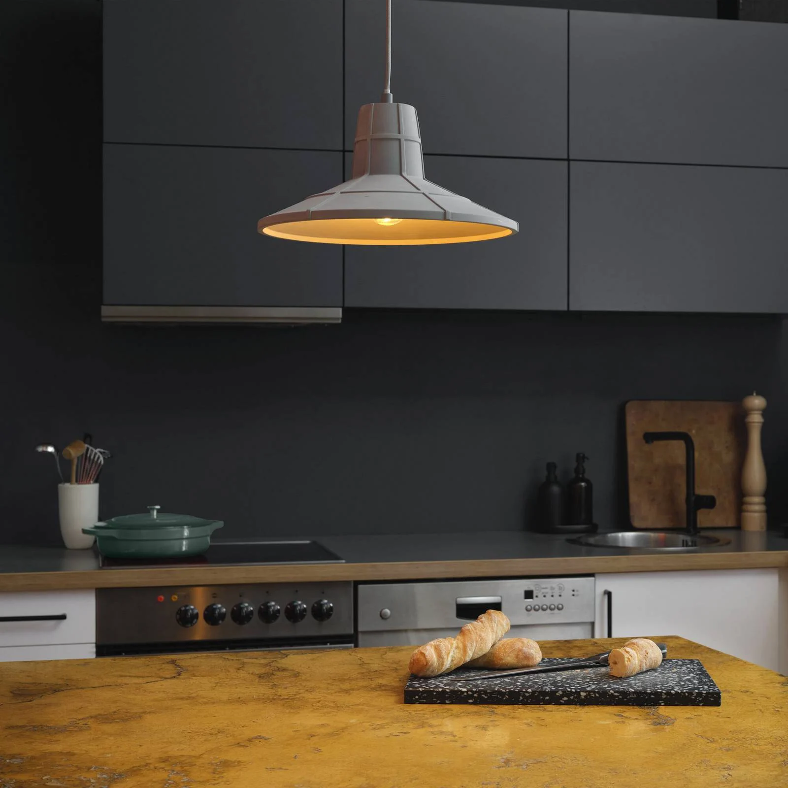 OSRAM Hängelampe CONCRETE SALA, grau, Ø 32 cm, Beton, E27 günstig online kaufen