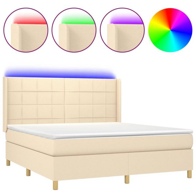 vidaXL Boxspringbett Bett Boxspringbett mit Matratze und LED Stoff (160 x 2 günstig online kaufen