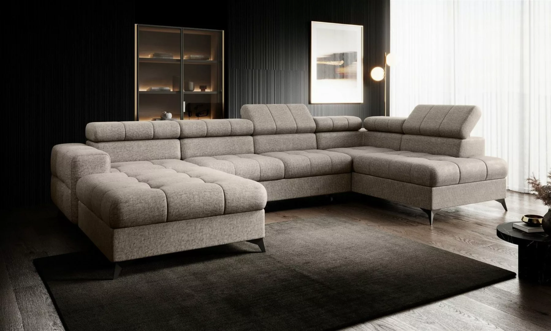 Fun Möbel Wohnlandschaft U-Form Schlafsofa SPARKS Stoff Infinity, Einstellb günstig online kaufen